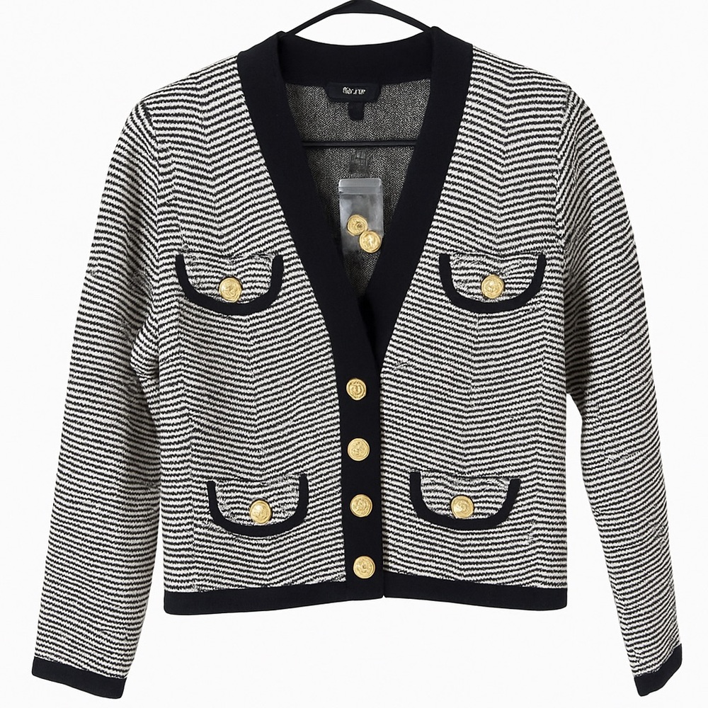 New With Tags Express Black and White Striped Cardigan
